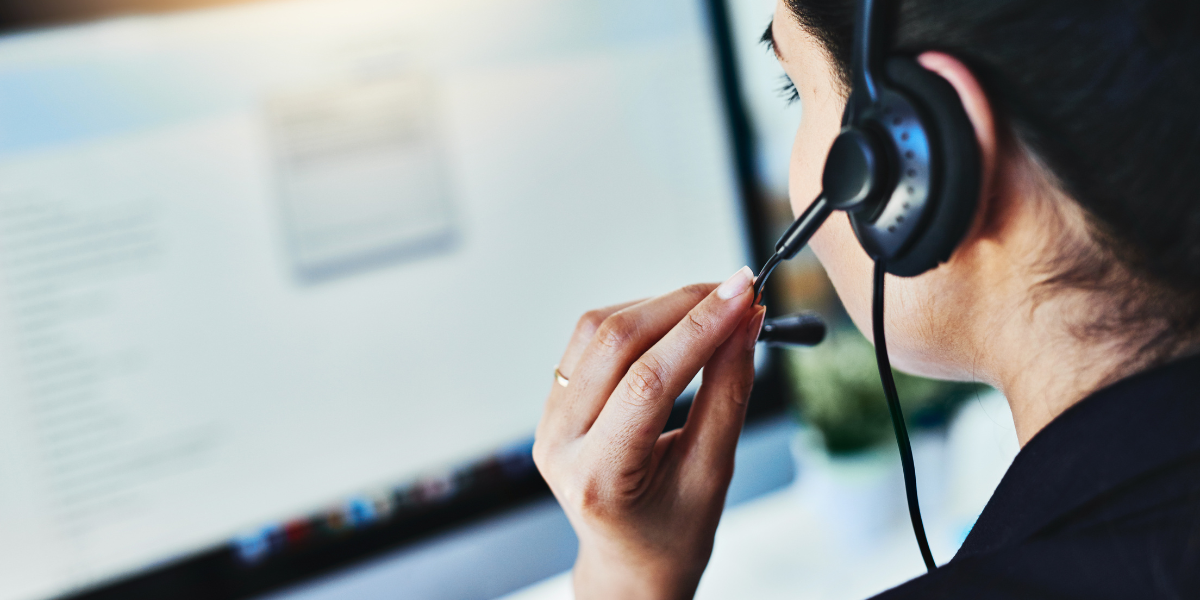 Customer care specialist assisting a client